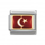 Nomination 18ct Gold & Enamel Turkey Flag Charm