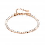 Nomination Silver Rose Gold Plated White Crystal Tennis Bracelet