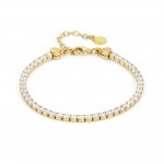 Nomination Silver Gold Plated White Crystal Tennis Bracelet