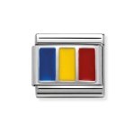 Nomination Silver Enamel Romania Flag Charm