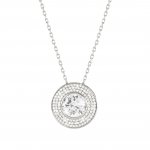 Nomination Aurea Silver & White CZ Circle Pendant Necklace