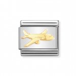 Nomination 18ct Gold Aeroplane Charm.