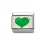 Nomination 18ct Green Enamel Heart Charm