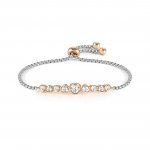 Nomination Milleluci Steel & Rose PVD plated White CZ Heart Bracelet