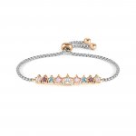 Milleluci Steel & Rose PVD plated Mixed Colour CZ Star Bracelet