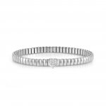 Extension Stainless Steel CZ Heart Stretch Bracelet