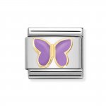 Nomination 18ct & Enamel Lilac Butterfly