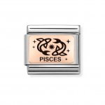 Nomination 9ct Rose Gold Pisces Aquarius Charm.