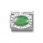 Nomination Silver Oval shaped Aventurine Charm