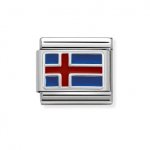 Nomination Silver Enamel Iceland Flag Charm
