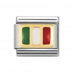 Nomination 18ct Gold & Enamel Italy Flag Charm