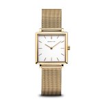Ladies Bering Stainless Steel Gold Plate Bracelet Watch.