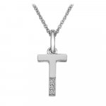 Hot Diamonds Silver Diamond set Initial T Pendant on Chain