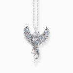 Thomas Sabo Silver necklace with Phoenix Pendant and various colourful stones