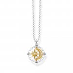 Thomas Sabo Silver Gold Plate Necklace with Star & Moon