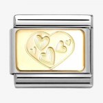 Nomination 18ct Gold Plate Multi Hearted Heart Charm