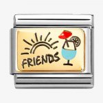 Nomination 18ct Gold Friends with Cocktails Charm