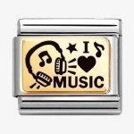 Nomination Gold I Love Music Charm