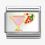Nomination 18ct Gold Pink Cocktail Charm
