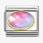 Nomination 18YG & CZ Blue & Pink Gradient Faceted Stone Charm