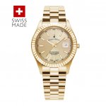 Jacques du Manoir | Swiss-made Gents Inspiration - Gold Plated Bracelet Watch
