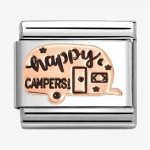 Nomination 9ct Rose Gold & Enamel Happy Campers Caravan Charm