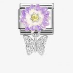 Nomination CLASSIC Lilac & White Daisy Butterfly Dropper Charm