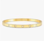 Nomination Pretty Bangles Gold plated & White Square CZ Bangle