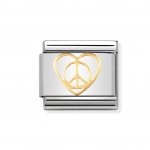 Nomination 18ct Gold Peace & Love Charm. 030148-14