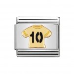Nomination 18ct & Enamel number 10 Football Shirt Charm.