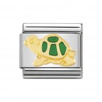 Nomination 18ct Gold & Enamel Green Turtle Charm