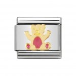 Nomination 18ct Gold & Enamel Pink Bear Charm