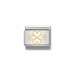 Nomination 18ct Gold Four leaf Clover Hearts Classic Charm