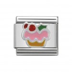 Nomination Classic Silver Cupcake Charm.