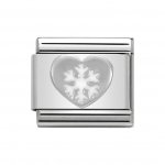 Nomination  Classic Silver Heart White Snowflake Charm.