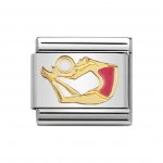 Nomination 18ct Gold & Enamel Gymnast with Ball Charm.