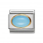 Nomination Classic Turquoise Oval Charm 18ct Gold.
