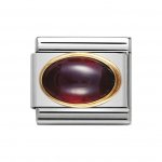 Nomination Classic Oval Garnet Charm 18ct Gold.