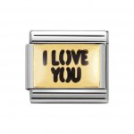 Nomination 18ct Gold & Enamel I Love You Charm.