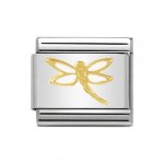 Nomination 18ct Gold White Dragonfly Charm.