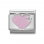 PINK HEART Nomination Silver Cubic Zirconia Classic Charm