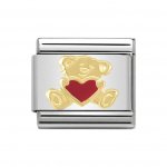 Nomination 18ct & Enamel Bear with Red Heart Charm.