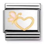 Nomination 18ct & Enamel Heart with Butterfly Charm.