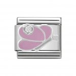 Pink Butterfly Nomination Silver Cubic Zirconia Classic Charm