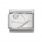 White Butterfly Nomination Silver Shine Cubic Zirconia & enamel Classic Charm