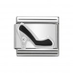 Black Stiletto Nomination Silver Shine Cubic Zirconia & enamel Classic Charm