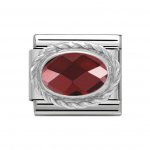 Nomination Silver Oval shaped Red Faceted CZ Charm