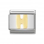 Nomination  18ct Gold Initial H Charm.