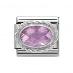 Nomination Silver Oval shaped Pink Faceted CZ Charm