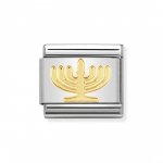 Nomination 18ct Gold Menorah Charm.